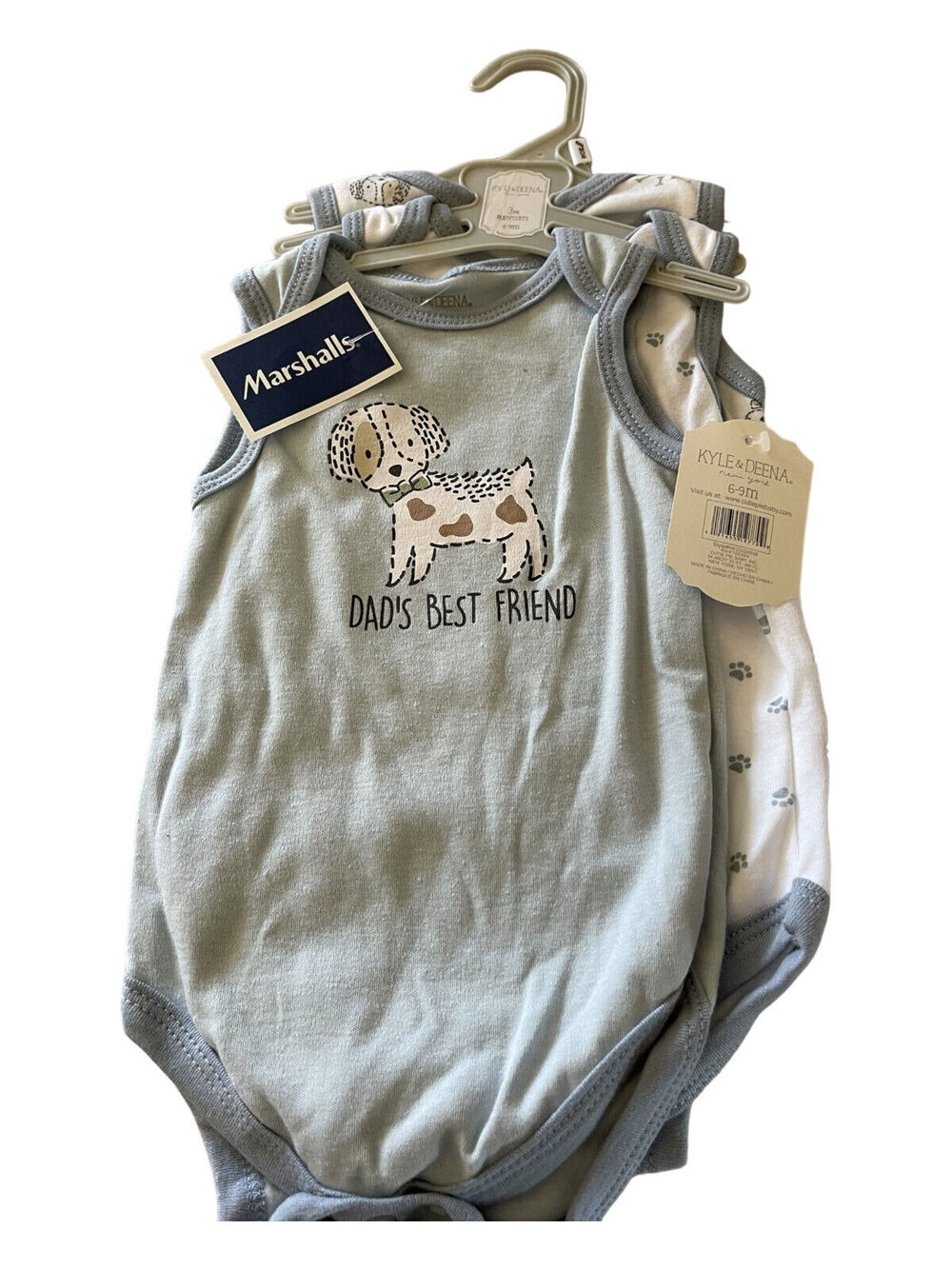 Kyle & Deena 6-9 Months 3 Pk Bodysuit Doggie Themed, Summer, Dad's Best Friend